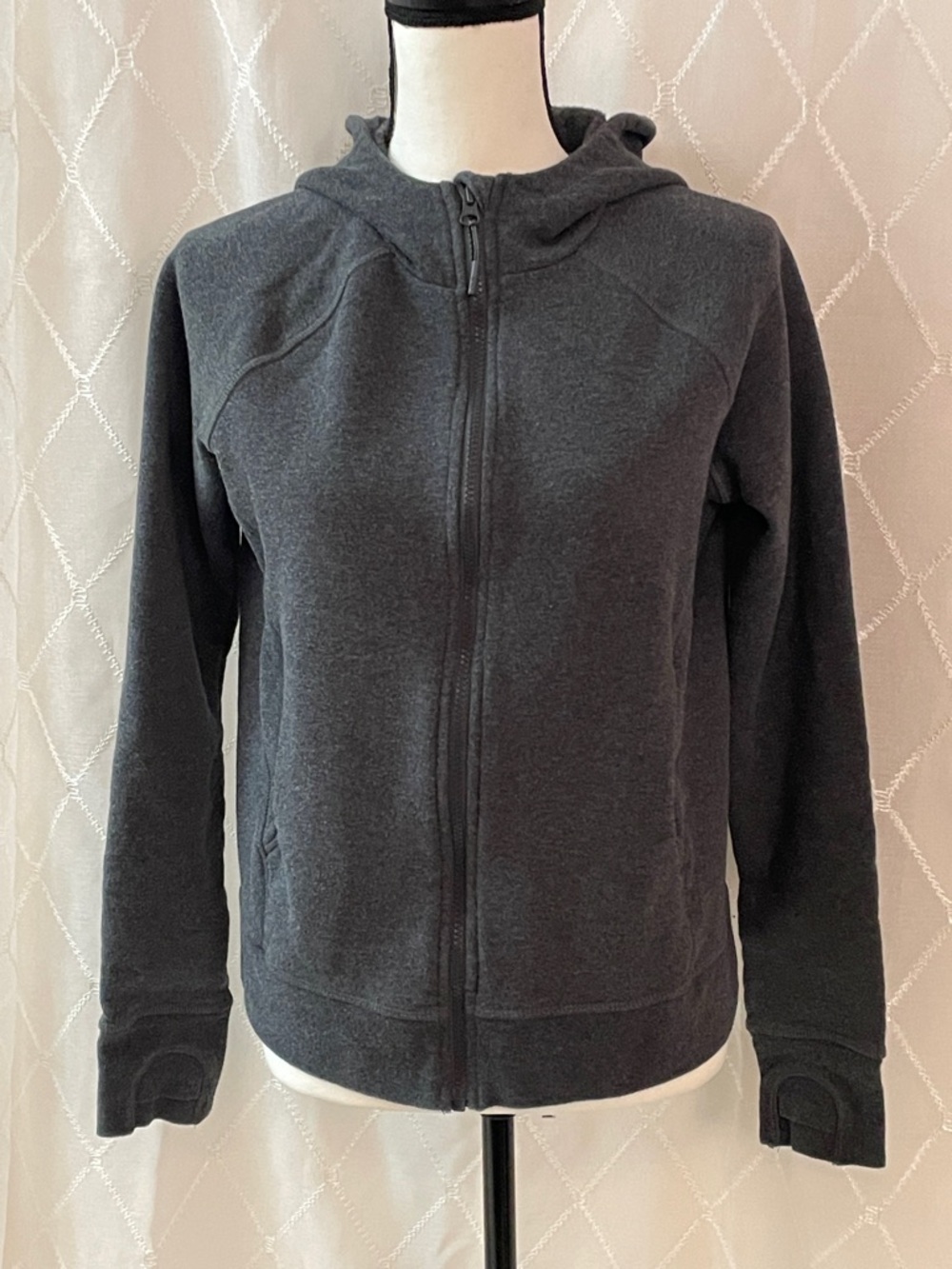 Lole Dark Charcoal Gray Full-Zip Hooded Sweatshirt Women’s Medium